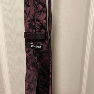 Express Burgundy Floral Print Tie